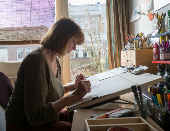 At work in my studio in Amsterdam.